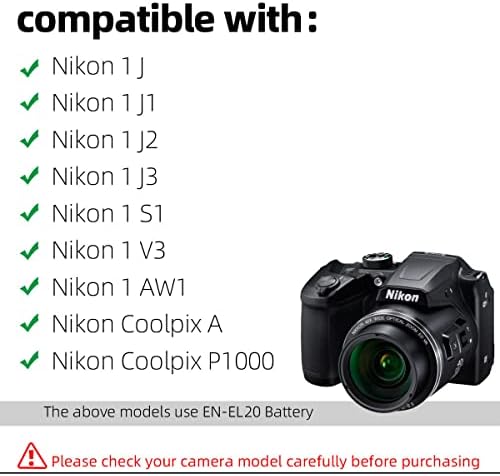 Glorich EH-5 Plus EP-5C Nikon 1 J, 1 J1, 1 J2, 1 J3, 1 S1, 1 AW1, 1 V3 ve Coolpix A Dijital Kameralar için Yedek AC