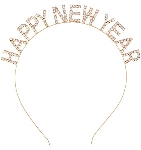 BengLiu Mutlu Yeni Yıl Kafa Tiara, Yeni Yıl Arifesi kadın Sparkly Rhinestone Yeni Yıl Tiara Kafa Bandı Parti saç aksesuarı