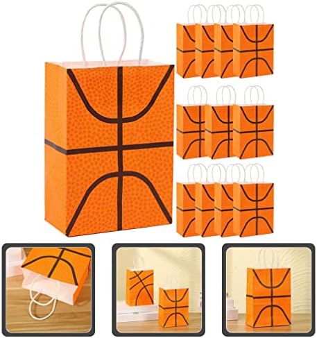 Ipetboom çocuk basketbolu 12 adet basketbol hediye keseleri Kağıt Şeker Torbaları Parti ikram çantaları Spor Mevcut