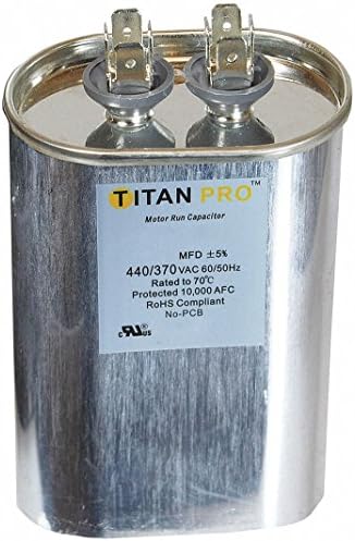 Titan Pro Oval Motor Çalıştırma Kondansatörü, 30 Mikrofarad Derecesi, 370-440VAC Voltaj-TOCF30