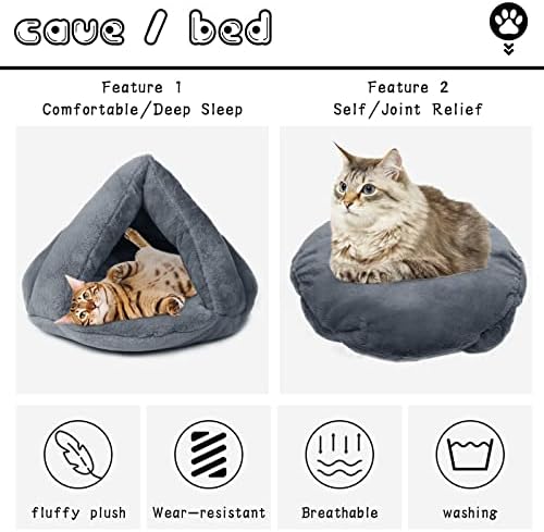 Rahat Peluş Kedi Mağara çadır yatak kendini ısınma Pet yatak Yıkanabilir Taşınabilir Uyku Tulumu Kapalı Kediler ve
