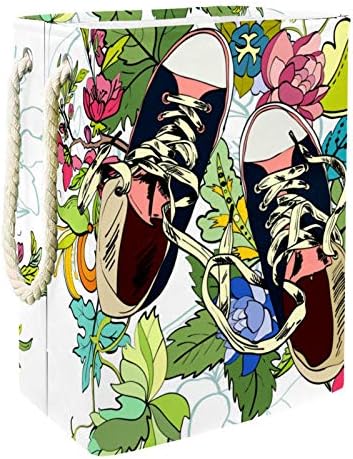 DEYYA Çiçek Ayakkabı Desen Güzel çamaşır sepetleri Sepet Uzun Boylu Sağlam Katlanabilir Yetişkin Çocuklar için Genç