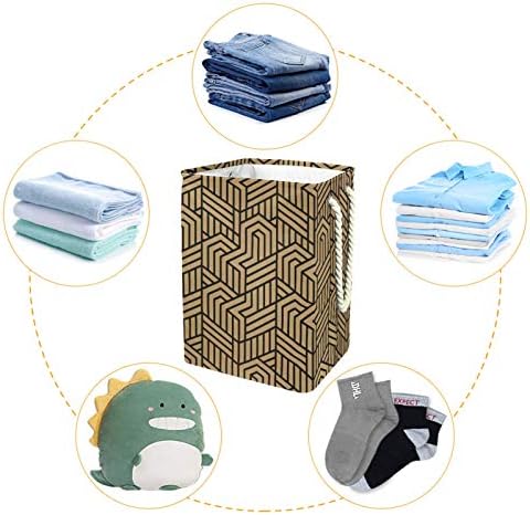 MAPOLO Çamaşır Sepeti Kahverengi Katlanabilir Keten çamaşır sepeti Kolları ile Ayrılabilir Parantez İyi Tutan Su Geçirmez