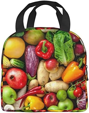 PSVOD Taze Meyve ve Sebze öğle yemeği çantası, yeniden kullanılabilir sızdırmaz termal yalıtım öğle yemeği çantası,