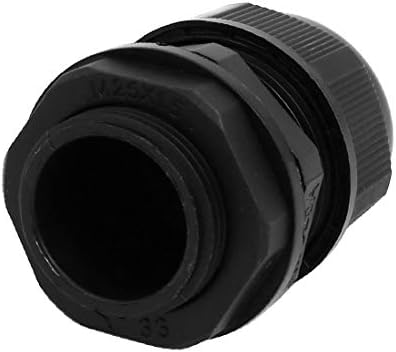 X-DREE M25x1. 5mm 3.6 mm-5.2 mm Aralığı Naylon 6 Delik Ayarlanabilir Kablolar Bezi Siyah(M25x1. 5mm 3.6 mm-5.2 mm