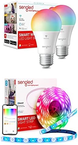 Alxa Çok Renkli 2 Paket Paketi ile Çalışan Sengled WiFi Akıllı ampuller Bluetooth Mesh Akıllı LED Çok Renkli ışık