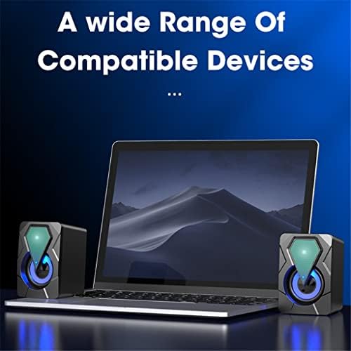 YTYZC Bilgisayar Hoparlörleri Dizüstü PC için Subwoofer 4D Surround Ses Masaüstü Hoparlör Renkli led ışık Soundbar