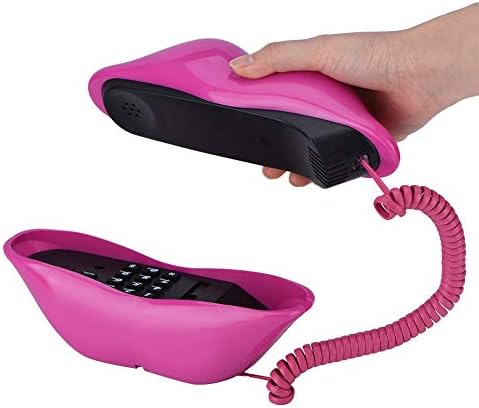 ASHATA Sabit Telefon, Kablolu Telehone Komik Gül Kırmızı Dudak Plastik Telefon Tel Sabit Telefon Ev Dekorasyon için,Arkadaşınız