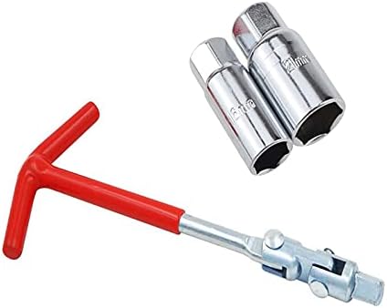 YXRAN T-kolu Evrensel Ortak Buji Anahtarı T-Bar Sökücü Installer 16mm (5/8) ve 21mm (13/16) araç Kiti, Kırmızı