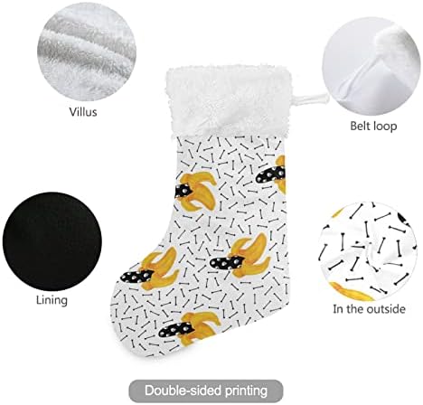 xıgua Muz Komik Noel Çorap Beyaz Peluş Manşet Çorap Hediye Sahipleri için Parti Tatil Süslemeleri Süsler (17.7 İnç,