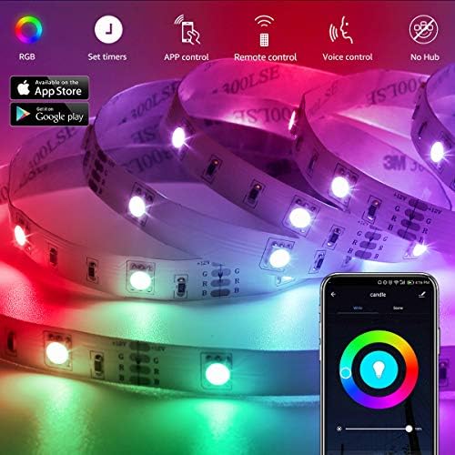 LE LED şerit ışıklar, büyük Noel süslemeleri, WiFi akıllı 32.8 ft renk değiştiren LED şeritler, SMD 5050 LED halat