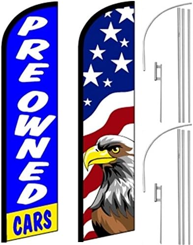 Rüzgarsız Swooper Afiş Bayrakları, Direkleri ve Sivri Uçları Açılan ikinci el ARABALAR-ABD KARTALI