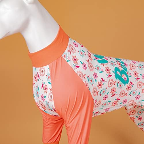 LovinPet Köpek Pijamaları Orta, Ameliyat Sonrası Koruma, 4 Bacaklı Yüksek Yakalı Köpek Tulumları, Hafif Gerilebilir