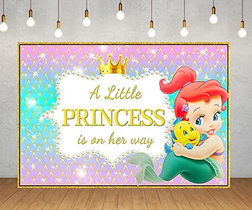 Bir Littele Prenses yolda Zemin Bebek Duş Parti Süslemeleri için Bebek Prenses Ariel Afiş Bebek Duş Parti Malzemeleri