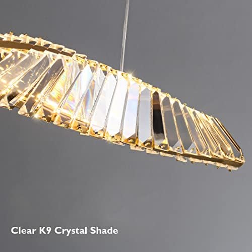 Bepuzz LED avize ışıkları altın dim LED kolye ışık fikstür zarif eğri tasarım 20 W Modern lineer avize tavan ışıkları