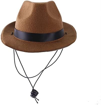 1 ADET Pet kovboy şapkası, Köpek Kostüm Şapka Pet Cosplay Kap Ayarlanabilir Elastik Kayış evcil hayvan aksesuarları(Siyah)