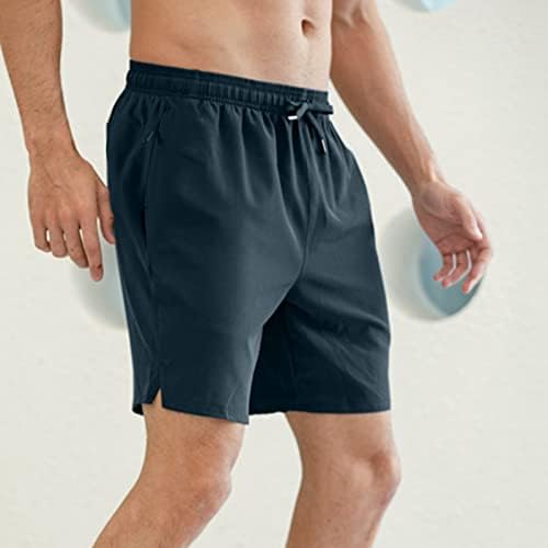 Şort Adam Erkek Bahar ve Yaz Düz Renk Şort Buz Duygusu Fermuarlı Cebi Yarık Pantolon Gevşek Fit Atletik