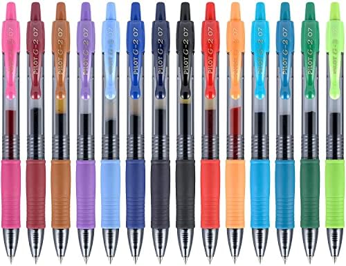 Pilot G2 Premium Jel Mürekkep Kalemler, İnce Nokta, Çeşitli Renkler, 14 Sayı (16699)