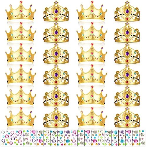 Yaomıao 44 Adet Köpük Kron Seti Çocuklar için Prenses Tiaras Taçlar Elmas Etiket Yapma Kitleri Çocuk Parti Malzemeleri