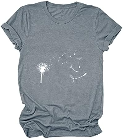 Bayan Kısa Kollu 2023 Giyim Moda Ekip Boyun Pamuk Grafik Brunch Bluz Gömlek Sonbahar Yaz Gömlek Bayanlar için