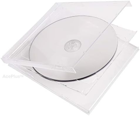 AcePlus 10 Adet Standart Çift Şeffaf CD Mücevher Kutusu