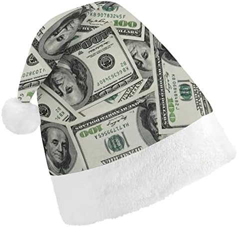 Dolar Bill baskı Noel şapka toplu yetişkin şapka Noel şapka tatil Noel parti malzemeleri için