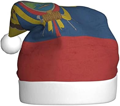 Ekvador bayrağı komik yetişkin peluş Santa şapka Noel şapka kadınlar ve erkekler İçin Noel tatil şapka