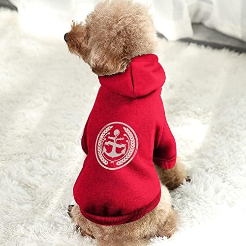 Çapa Logo Köpek Giysileri Kış Pet Hoodies Yumuşak ve Sıcak Köpek Tişörtü Küçük Orta Köpekler için