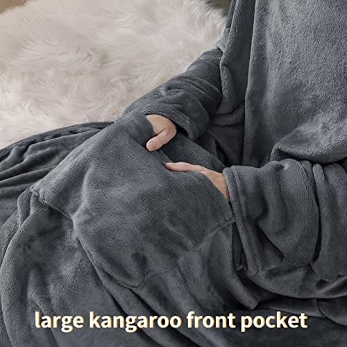 RUIKASI Rahat Giyilebilir Kollu Battaniye - Yumuşak Polar Snuggle Battaniye ile Arms için Kadın Erkek Yetişkin, rahat