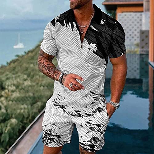 Yaz Tişörtleri Gömlek Erkekler için Erkek Kısa Kollu Rahat Gömlek ve Şort Setleri İki Parçalı yaz kıyafetleri Fit