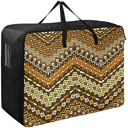 N / A Yatak Altı Büyük Kapasiteli saklama çantası-Etnik Süsler Afrika Tarzı Yorgan Giyim Organizatör Dekorasyon Yıkanabilir