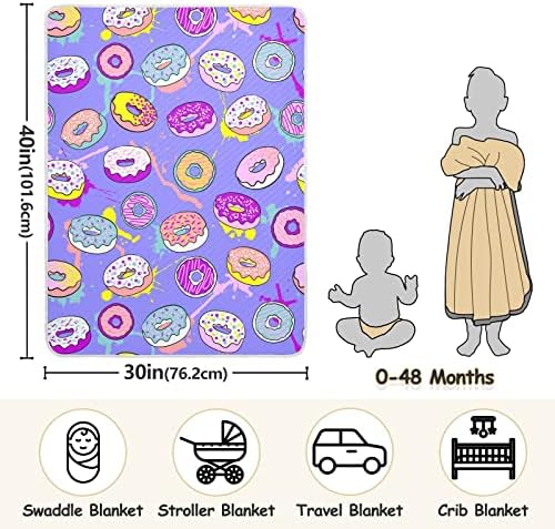 Kundak Battaniyesi Bebekler için Renkli Çörekler Pamuklu Battaniye, Battaniye Alma, Beşik için Hafif Yumuşak Kundak