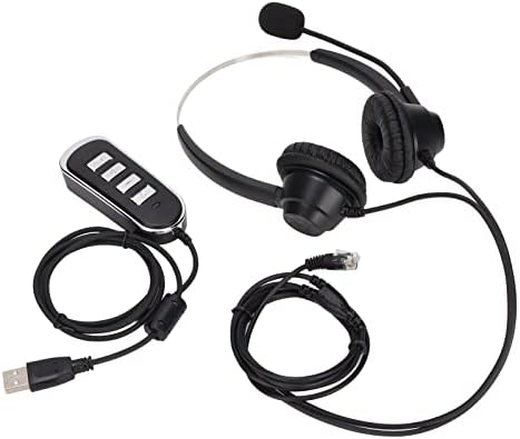 Vıfemıfy Gürültü Azaltma Binoral RJ9 Fiş Kablolu Iş mikrofonlu kulaklık USB Ses Kartı Çağrı Merkezi telefon kulaklığı