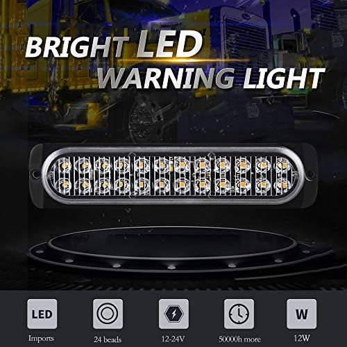 Süper Parlak 24 LED Amber Strobe Işıklar Araçlar Kamyonlar için Acil Strobe Işıklar 12 V-24 V Uyarı Tehlike Flaş Strobe