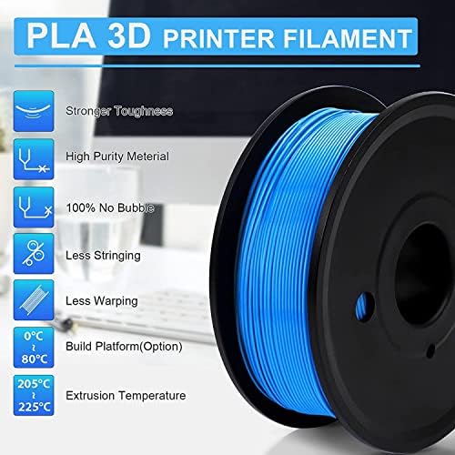 KMNEİ 3D Yazıcı Filament 1.75 MM PLA Filament 3D Yazıcı Sarf Malzemeleri Mavi