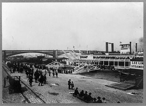 Tarihselfindings Fotoğraf: Gezi Vapuru İskeleleri, St. Louis, Missouri, MO, Providence Şehri, 1890-1910