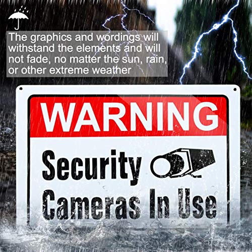 Kullanımda Büyük Uyarı Video Gözetimi İşareti, Kullanımda Güvenlik Kameraları İşareti, Ev ve iş için Basılmış büyük