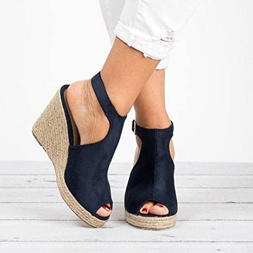 Kadınlar için 2023 Yeni Sandalet Moda Takozlar Yüksek Topuk Roma Ayakkabı Düz Renk Rahat Toka Kayış Kayma Plaj Ayakkabısı