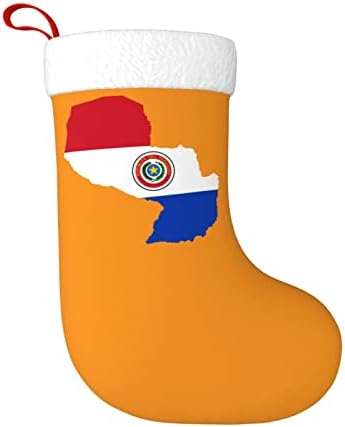 Cutedwarf Paraguay Bayrağı Harita Noel Çorap noel dekorasyonları Klasik 18 İnç Şömine Asılı Çorap