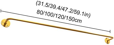 DENGSH Demir Duvara Monte portmanto, Su Geçirmez Rulman Güçlü Giysi Rayı, Moda Basit Dekorasyon Zarif / Altın / 120