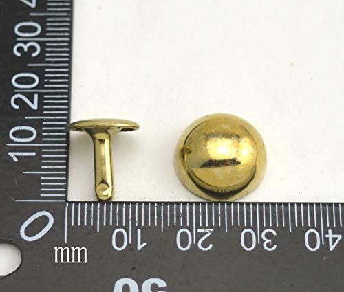 Wuuycoky Açık Altın Çift Kapaklı Mantar Perçin metal çiviler Kap 9mm ve Sonrası 10mm 100 Takım Paketi