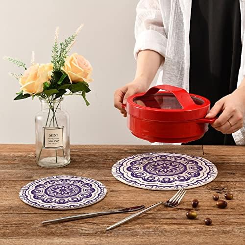 UMIRIKO Mandala Çiçekleri Desen Tutacak Trivetleri 2'li Set, Mutfak Dekoru için Tutacaklar, Sıcak Yemekler/Saksılar