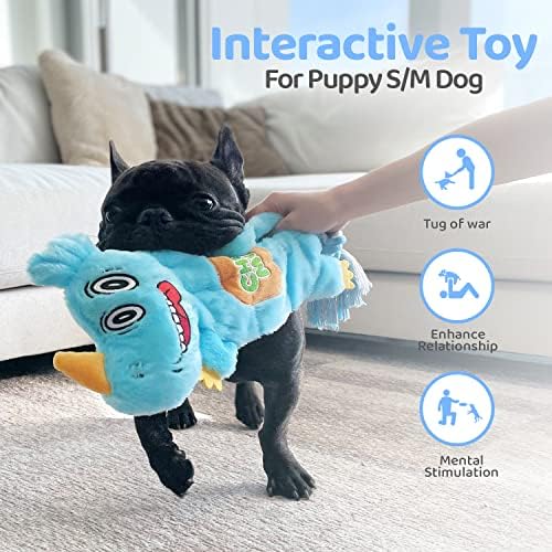 KENTSEL JUMBO Gergedan Gıcırtılı Köpek Oyuncakları: Sevimli İnteraktif Römorkör Oyuncaklar, Peluş Doldurulmuş Köpek