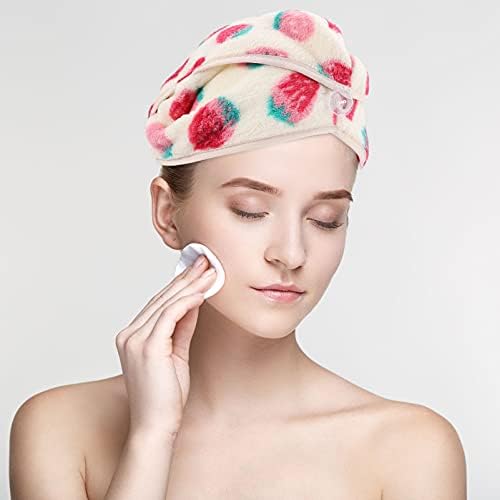 Sağlıklı Saç havlu askısı Mercan Polar Saç Kurutma Havlu Sevimli Çilek Emici Banyo Şapka Kız Duş Şapka Hızlı Kuru