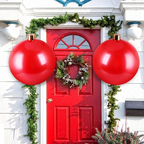 Şişme Noel Topları, 25 İnç Noel Top Süsleri PVC Noel Süslemeleri Topu Kapalı Açık Bahçe Yard Tatil Partileri Süslemeleri