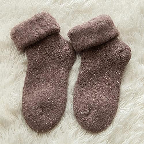 CHYSP Kawaii Çorap Kalın Katı Çorap Merinos Yünü Tavşan Çorap Kış Sıcak Komik Mutlu Erkek kadın çorapları (Renk: A,