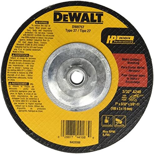 DEWALT DW8757 7 inç x 3/32 inç x 5/8 inç-11 Metal Çentikli Tekerlek