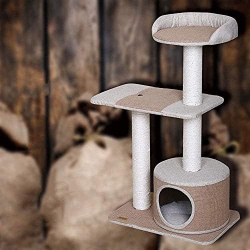 Haieshop Kedi Ağacı tırmalama sütunu Kedi Kulesi Tırmanma Oyuncak Aktivite Merkezi Evcil Oyun Kule Ev Ev Dekoratif