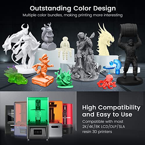 3D Yazıcı Reçine Paketi Çok Renkli, LCD DLP SLA 3D Yazıcılar için SÜNLÜ ABS Benzeri Hızlı Sertleşen 3D Reçine, Güçlü