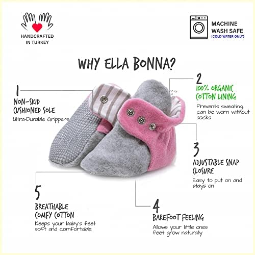 Ella Bonna Mini Polar Patik Kaymaz Alt | Esnek / Bebek Erkek Kız Bebekler İçin